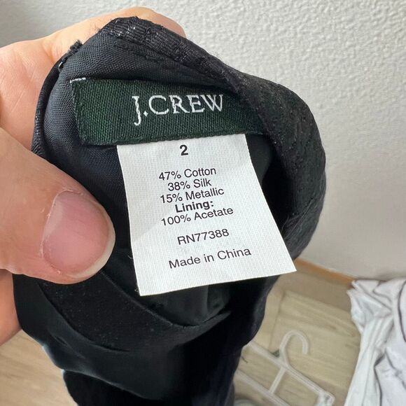 J. Crew Women's Black Metallic Mini Skirt Size 2 Short - Picture 6 of 7